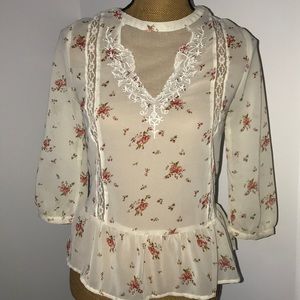 Anthropologie floral blouse